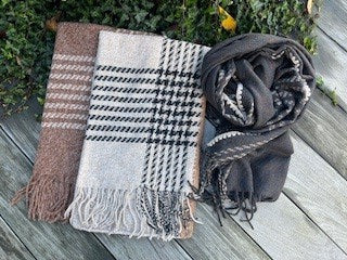 Halstørklæde m.strib