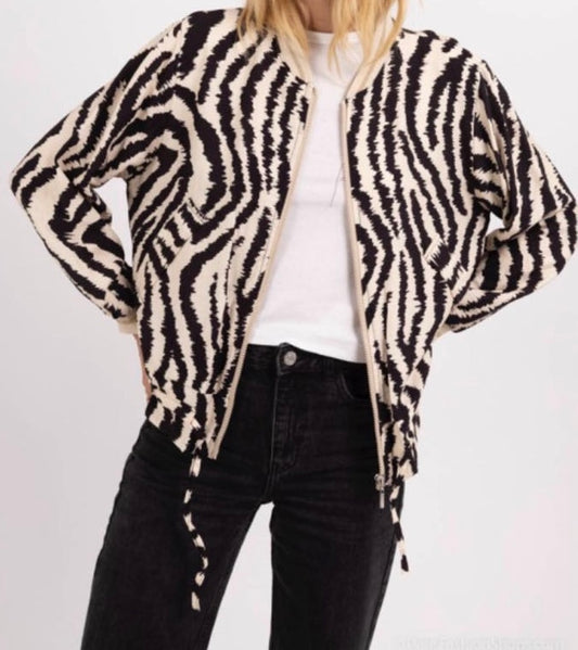 Jakke/Bomber m. zebra print