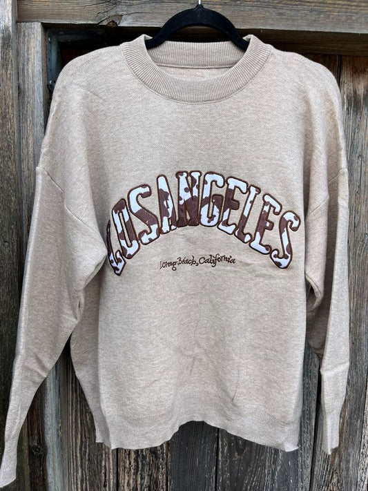 Sweatshirt, fin strik m. skrift