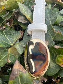 Bælte, læder m. guld spænde