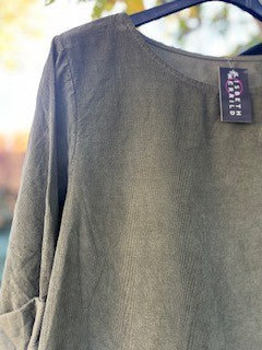 Tunika i fløjl m. lommer