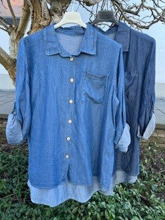 Skjorte i denim look