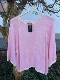 Strik m. farvet kant