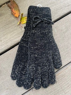 Handske i strik m. glimmer