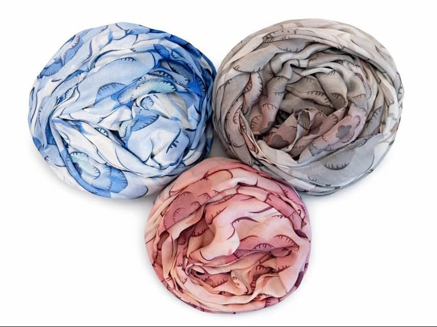 Tørklæde m. blomster