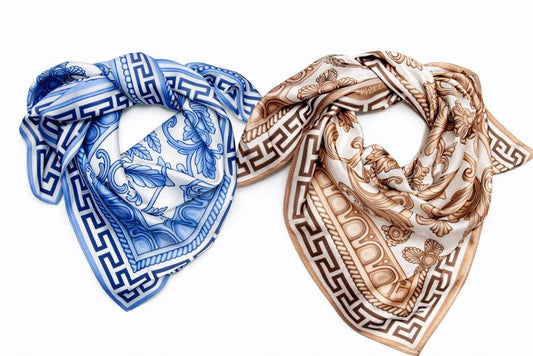 Tørklæde m. mønster - 70 x 70 cm