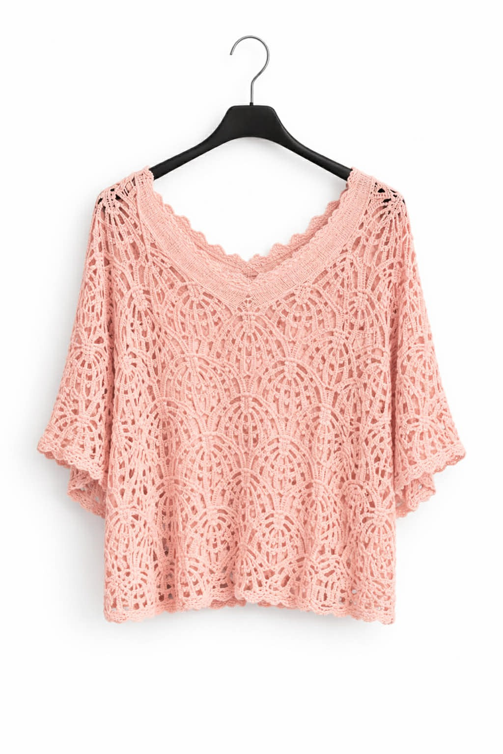 Strik bluse m. top