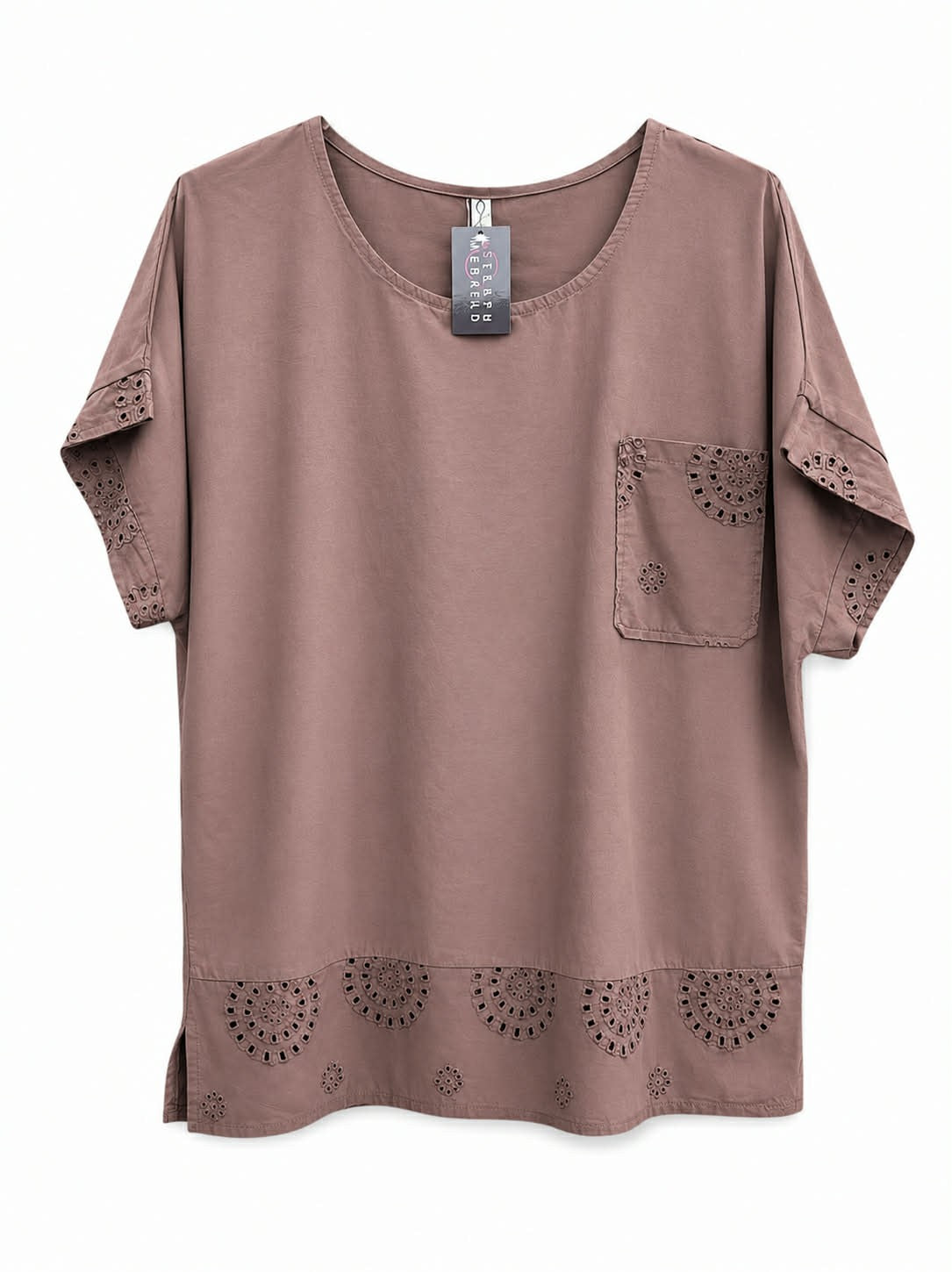 T-shirt m. hul mønster