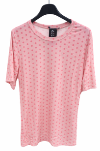T-shirt m. prikker og kort ærme