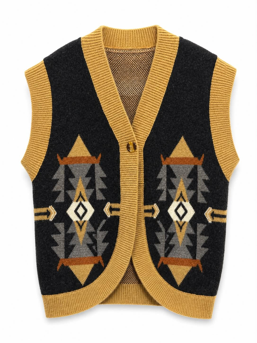 Vest, strik m. mønster