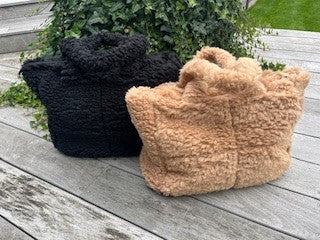 Taske, shopper m. plys