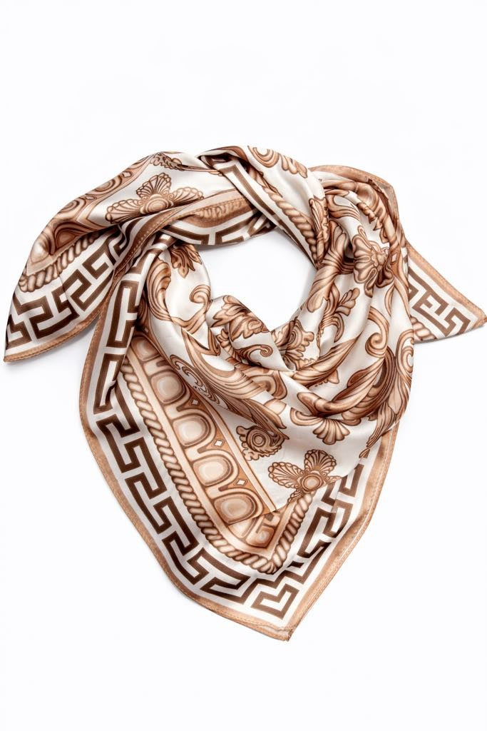 Tørklæde m. mønster - 70 x 70 cm