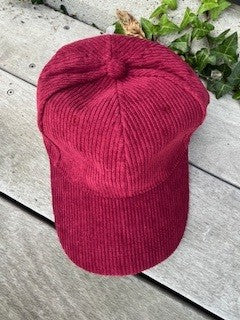 Cap i fløjl, ensfarvet