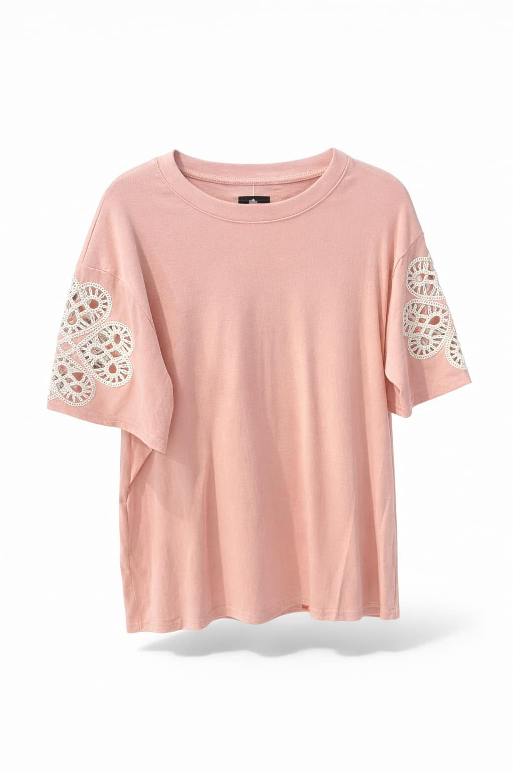 T-Shirt m. hul broderi