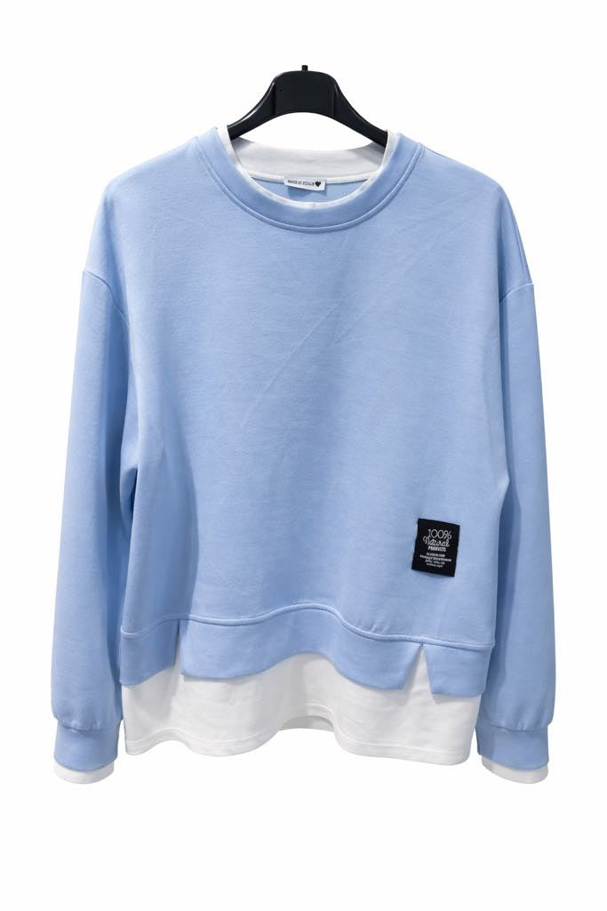 Sweatshirt m. t-shirt kant
