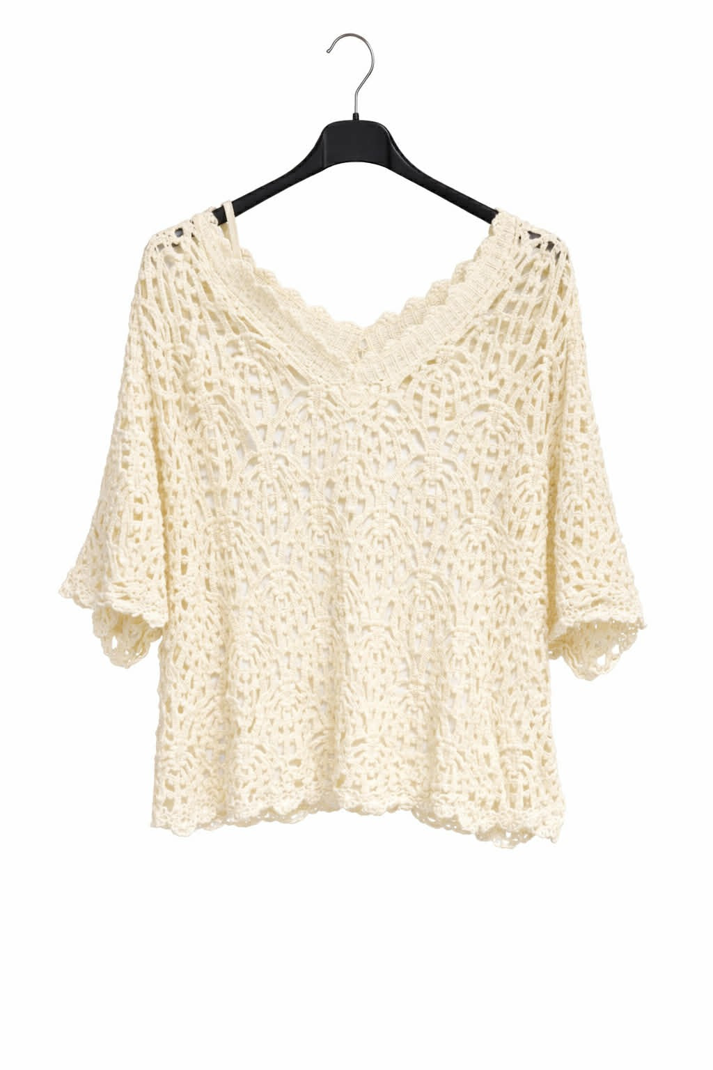 Strik bluse m. top