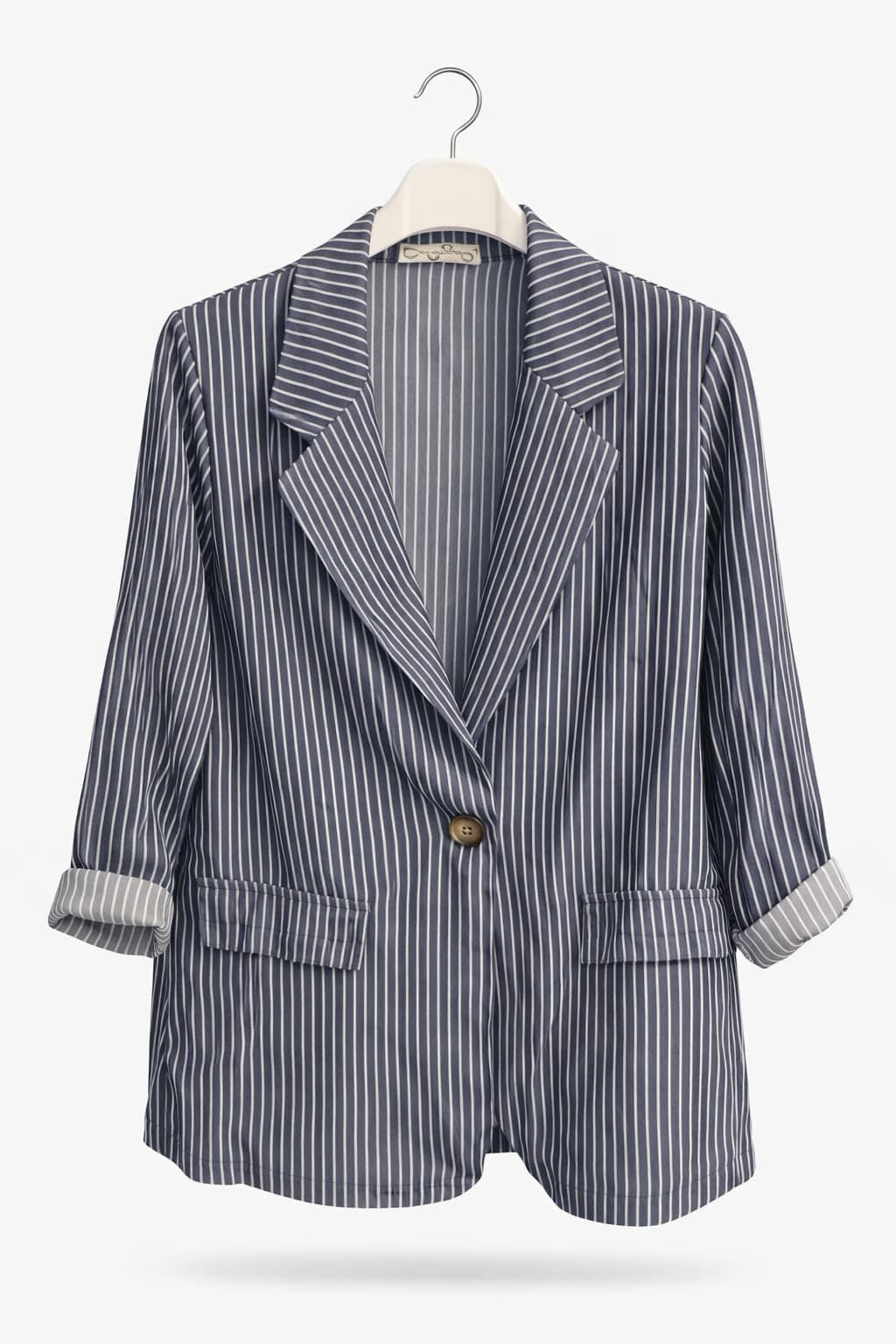 Jakke m. strib og lommer