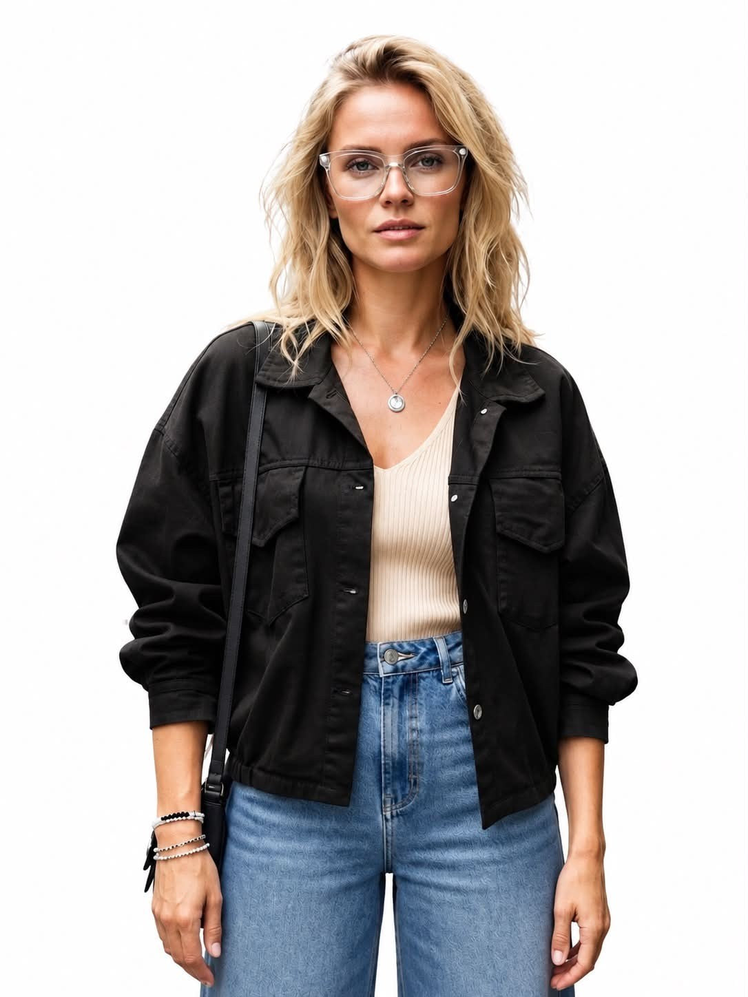 Jakke, ensfarvet