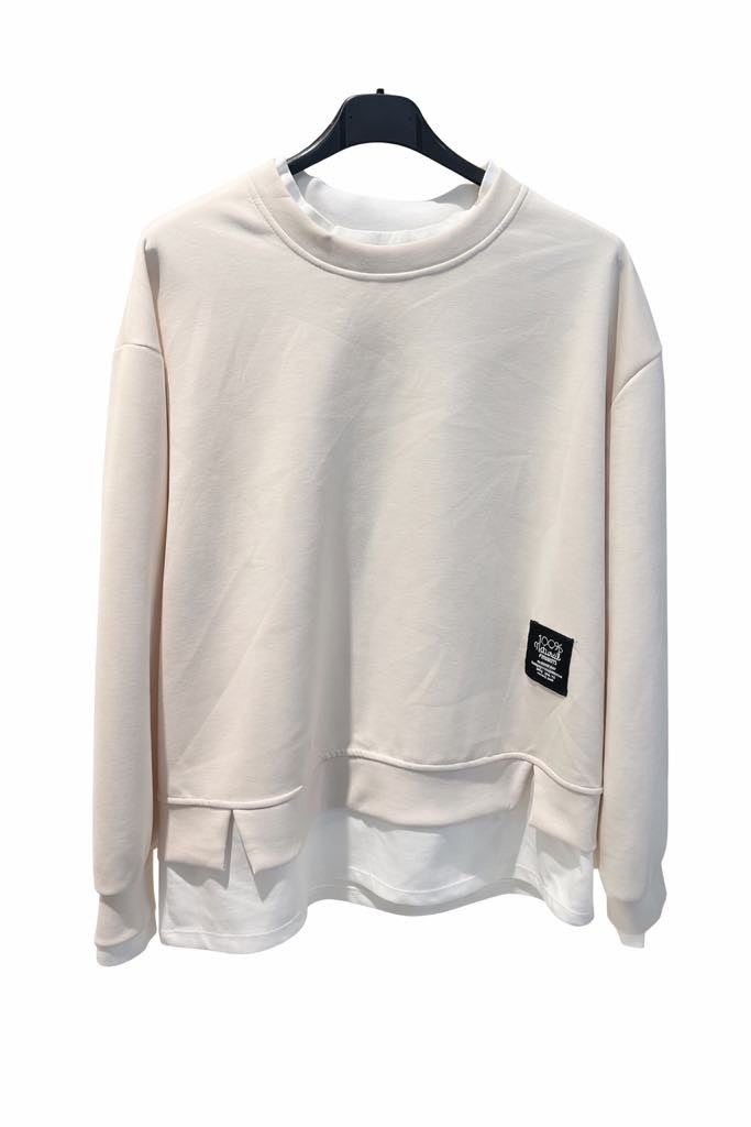 Sweatshirt m. t-shirt kant