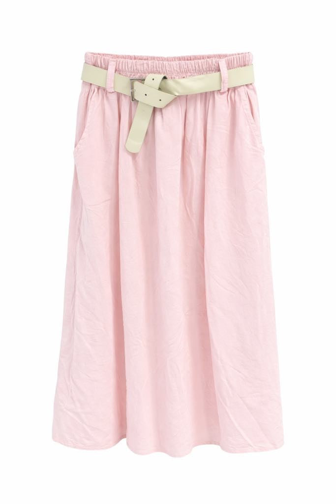 Nederdel, baby fløjl m. bælte