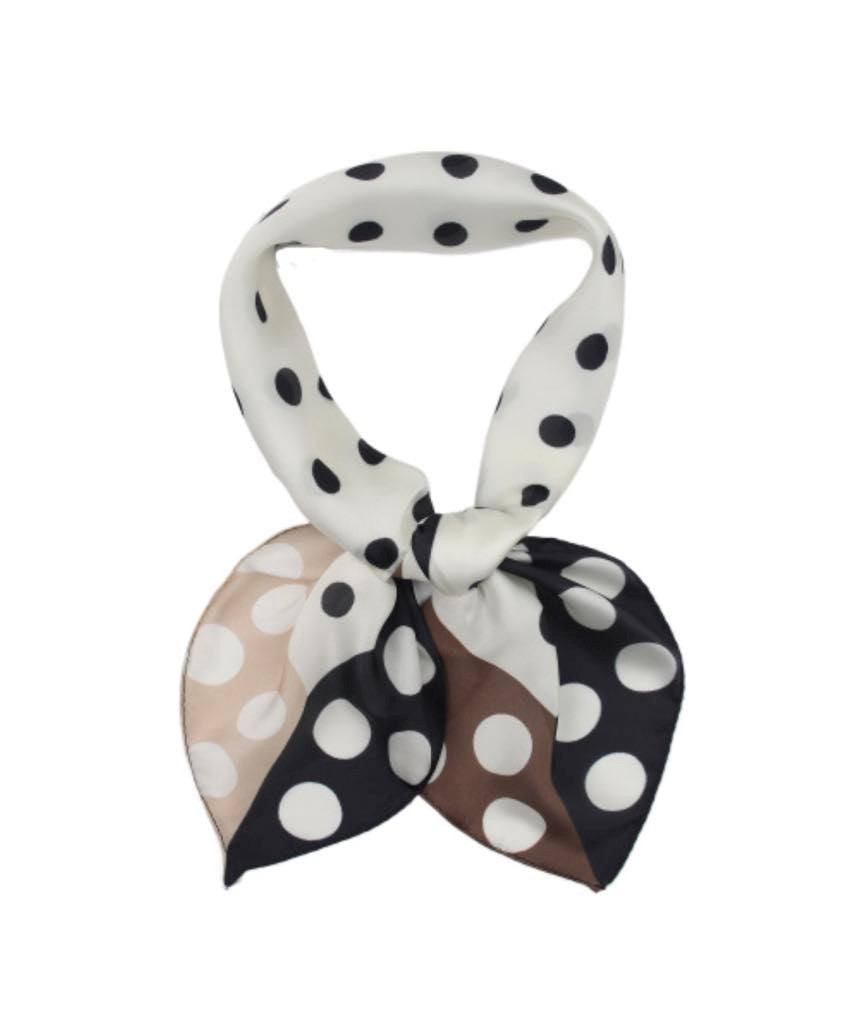 Tørklæde m. prikker, to farvet - 70 x 70 cm