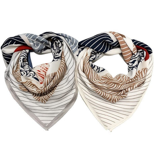 Tørklæde m. mønster - 70 x 70 cm