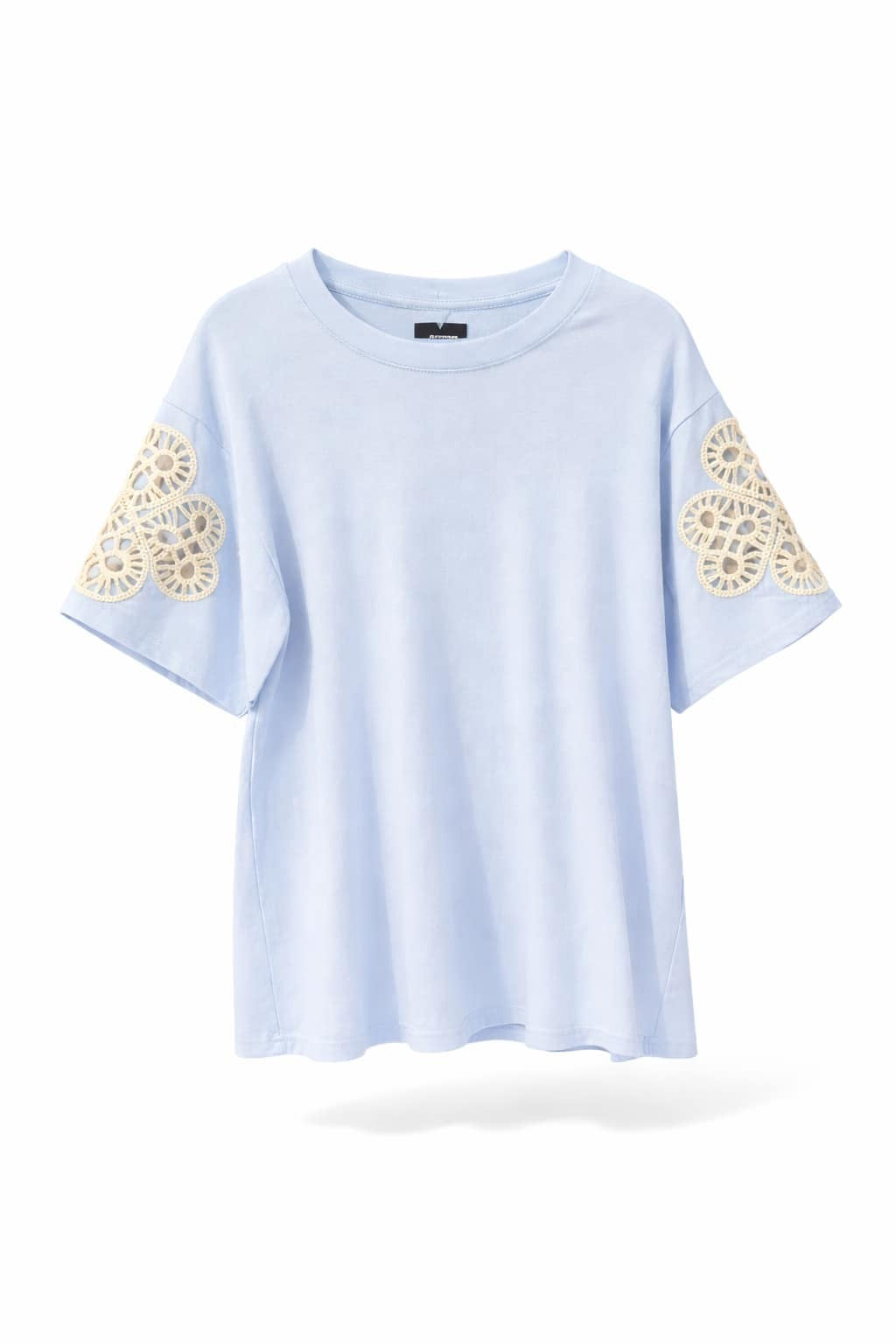 T-Shirt m. hul broderi