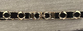 Bælte, elastik m. guld ringe