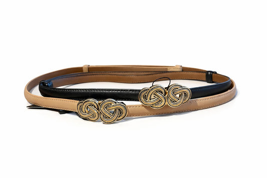 Bælte, smalt m. guld spænde/ justerbar