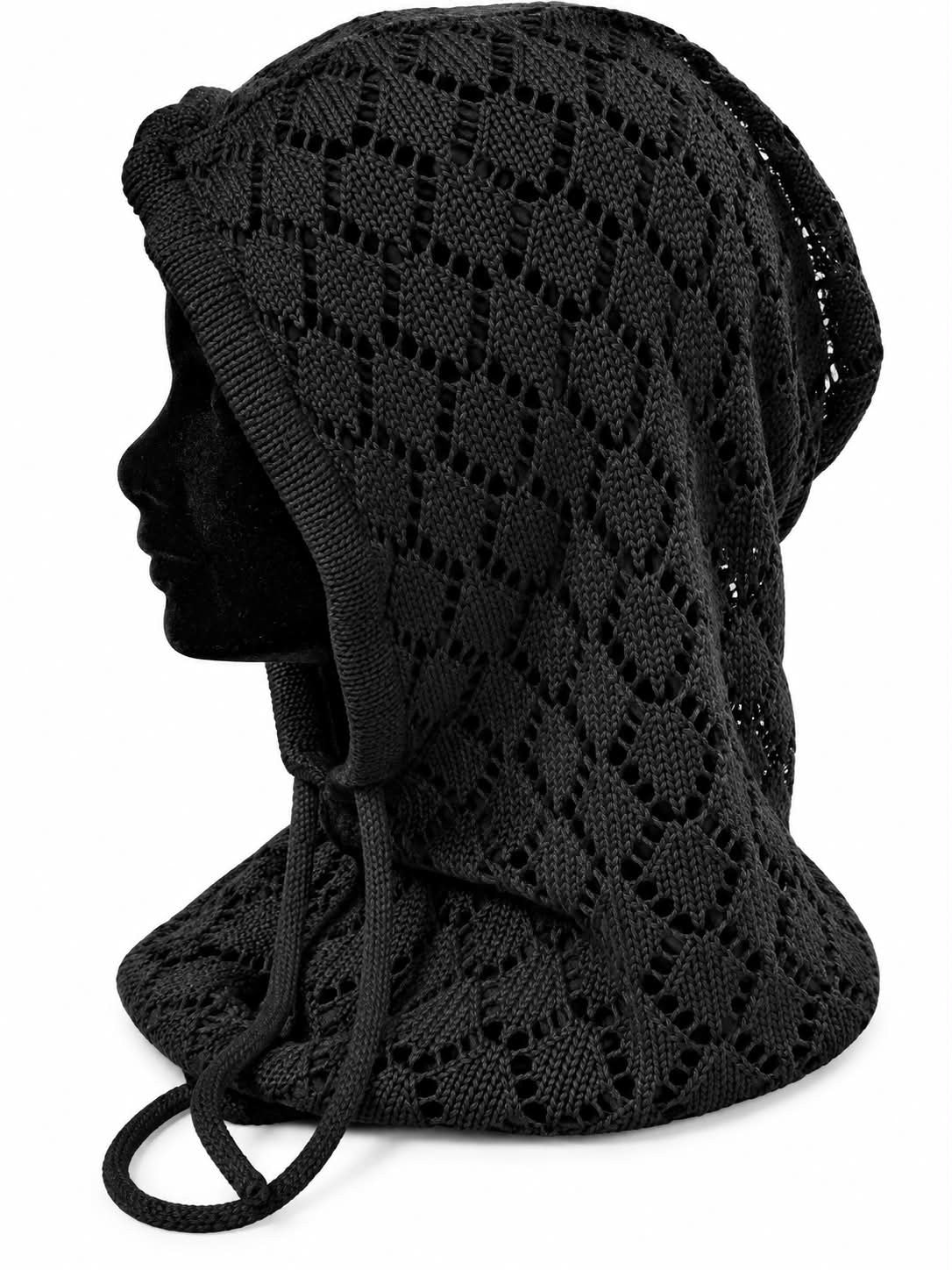 Balaclava, ensfarvet, hæklet
