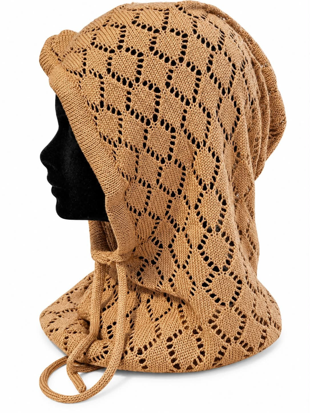Balaclava, ensfarvet, hæklet