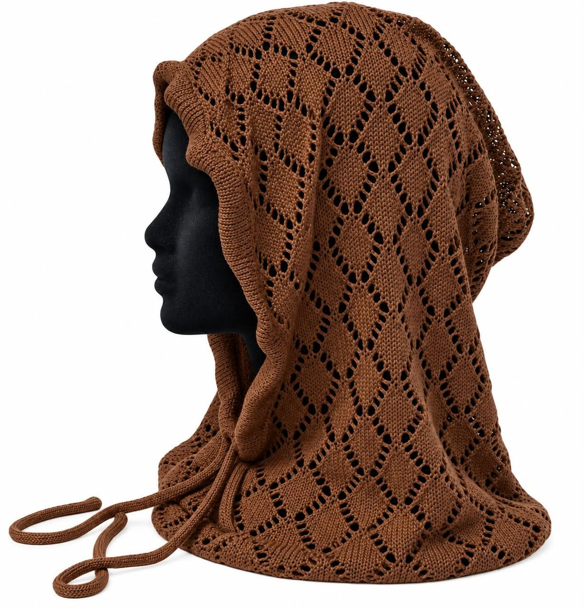 Balaclava, ensfarvet, hæklet