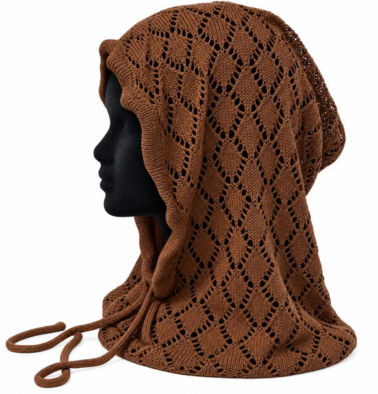 Balaclava, ensfarvet, hæklet