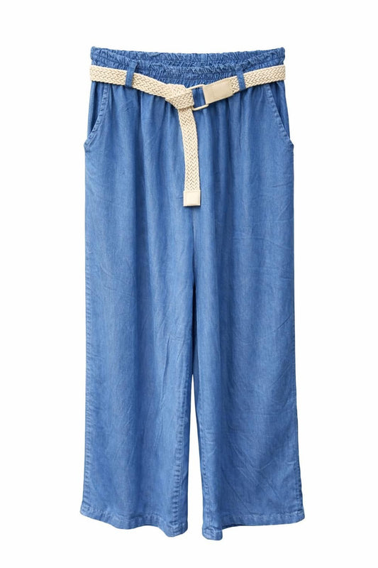 Buks m. flet bælte , tencel