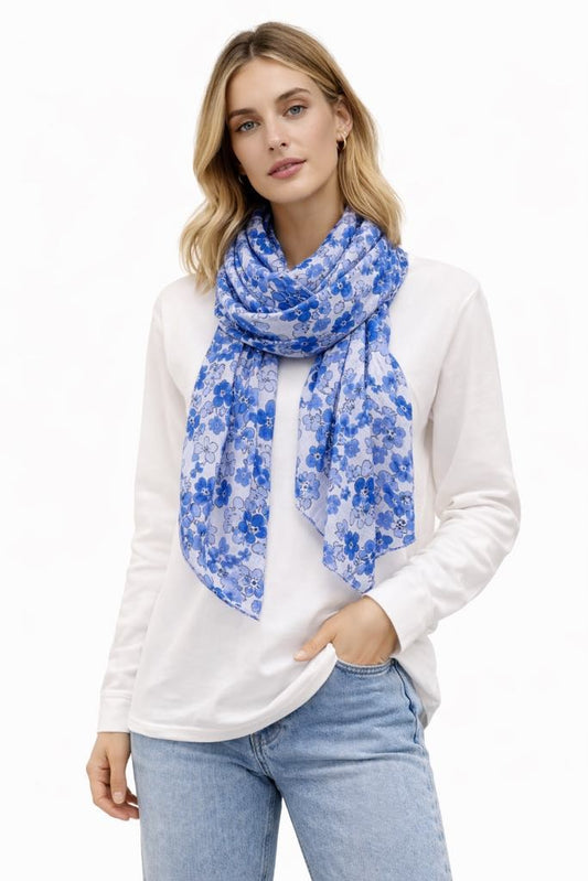 Tørklæde m. små blomster