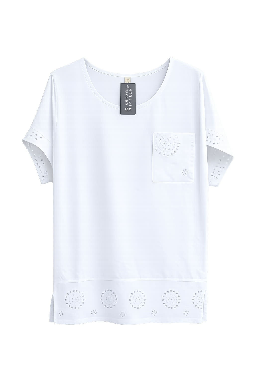 T-shirt m. hul mønster