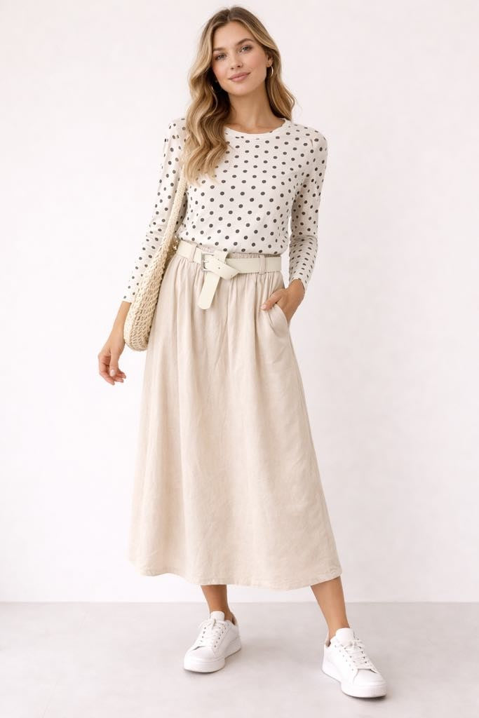 Nederdel, baby fløjl m. bælte