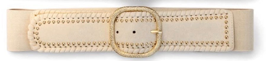 Bælte, elastik m. guld spænde