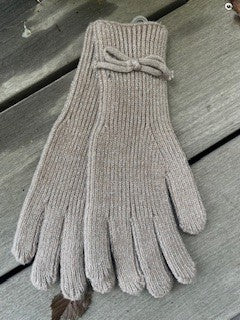 Handske i strik m. glimmer