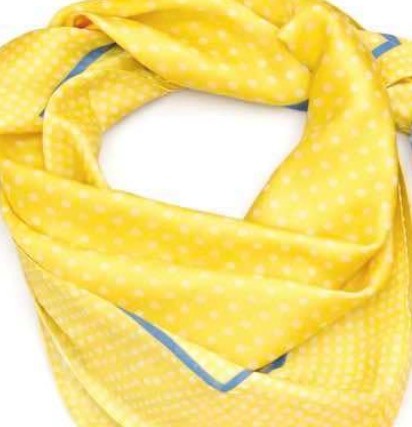 Tørklæde m. prikker - 70 x 70 cm