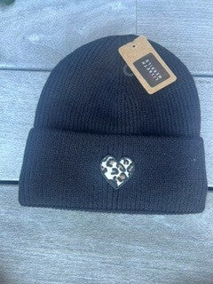 Hat, strik m. hjerte/leo