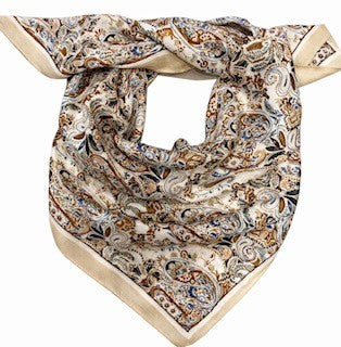 Tørklæde m. paisley - 70 x 70 cm