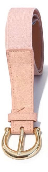 Bælte, elastik, ensfarvet m. guld spænde
