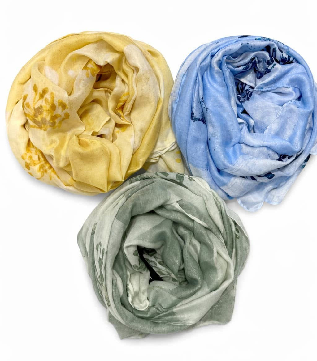 Tørklæde m. blomster