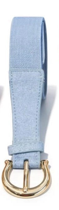 Bælte, elastik, ensfarvet m. guld spænde