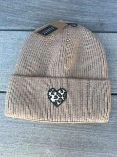 Hat, strik m. hjerte/leo