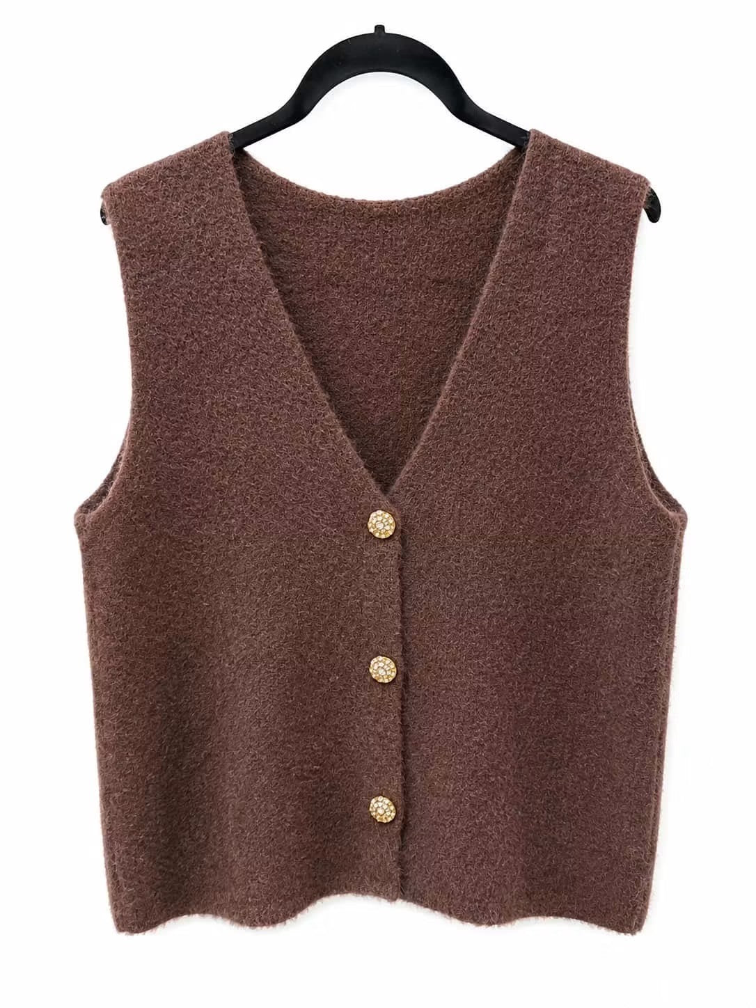 Vest m. guld knapper