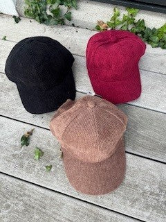 Cap i fløjl, ensfarvet