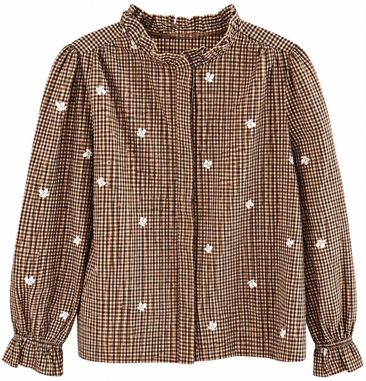 Skjorte m. tern og sølv broderi