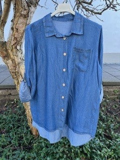 Skjorte i denim look